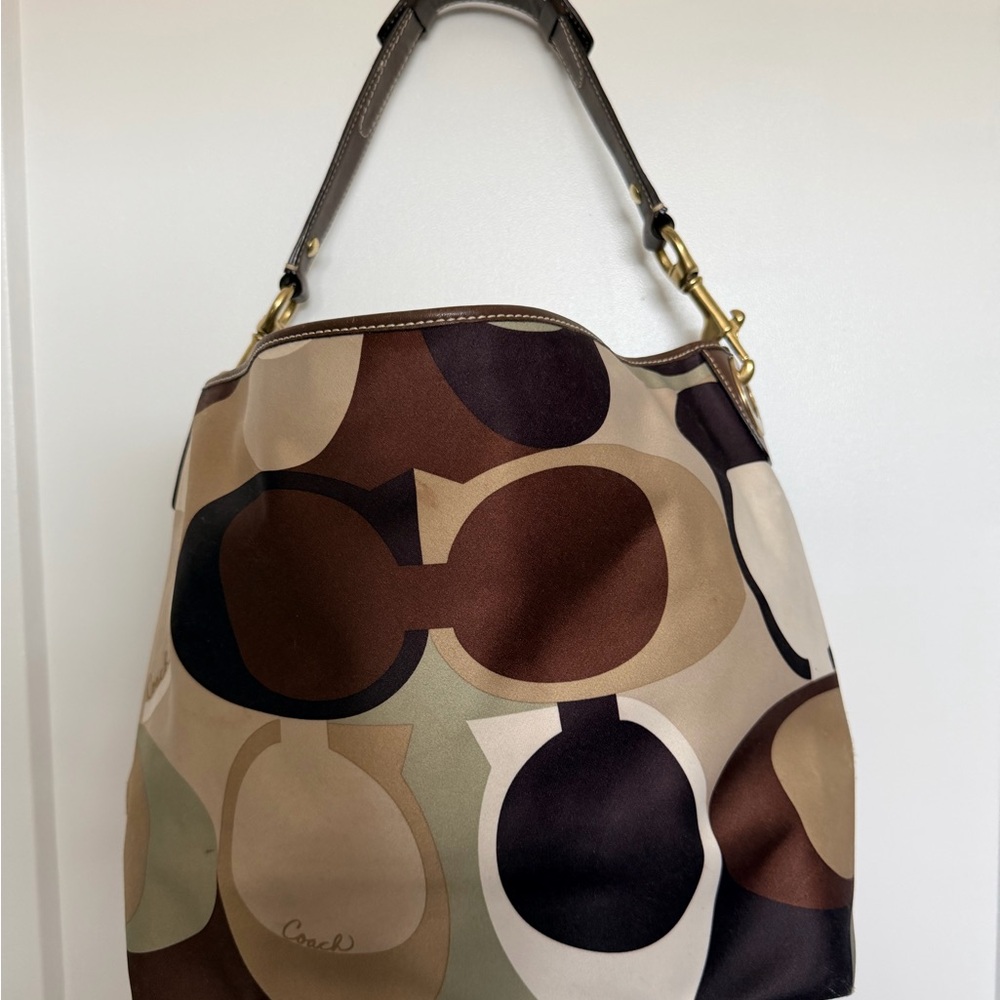 Coach Brown and Cream Signature Shoulder Bag - Picture 7 of 13